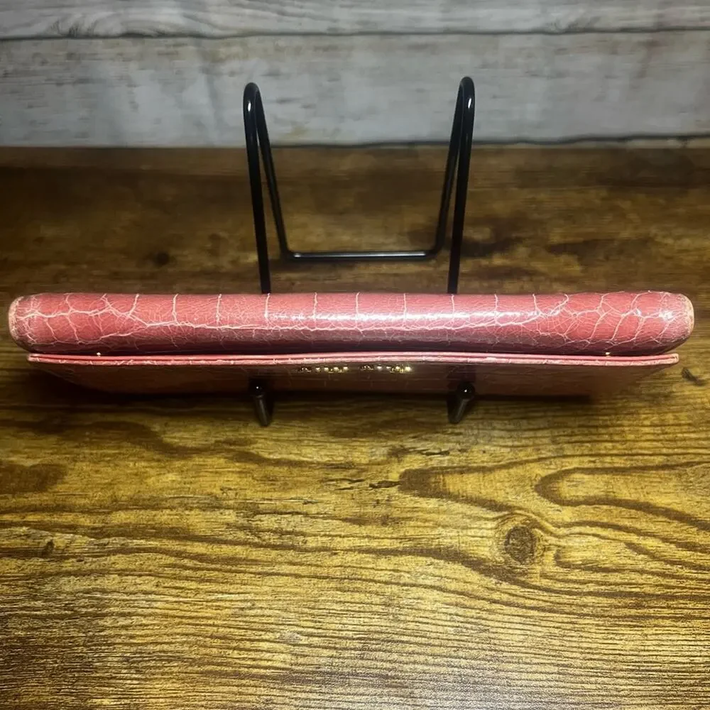 Miu Miu - Continental Wallet - Croc Embossed- Pink - Picture 4 of 12